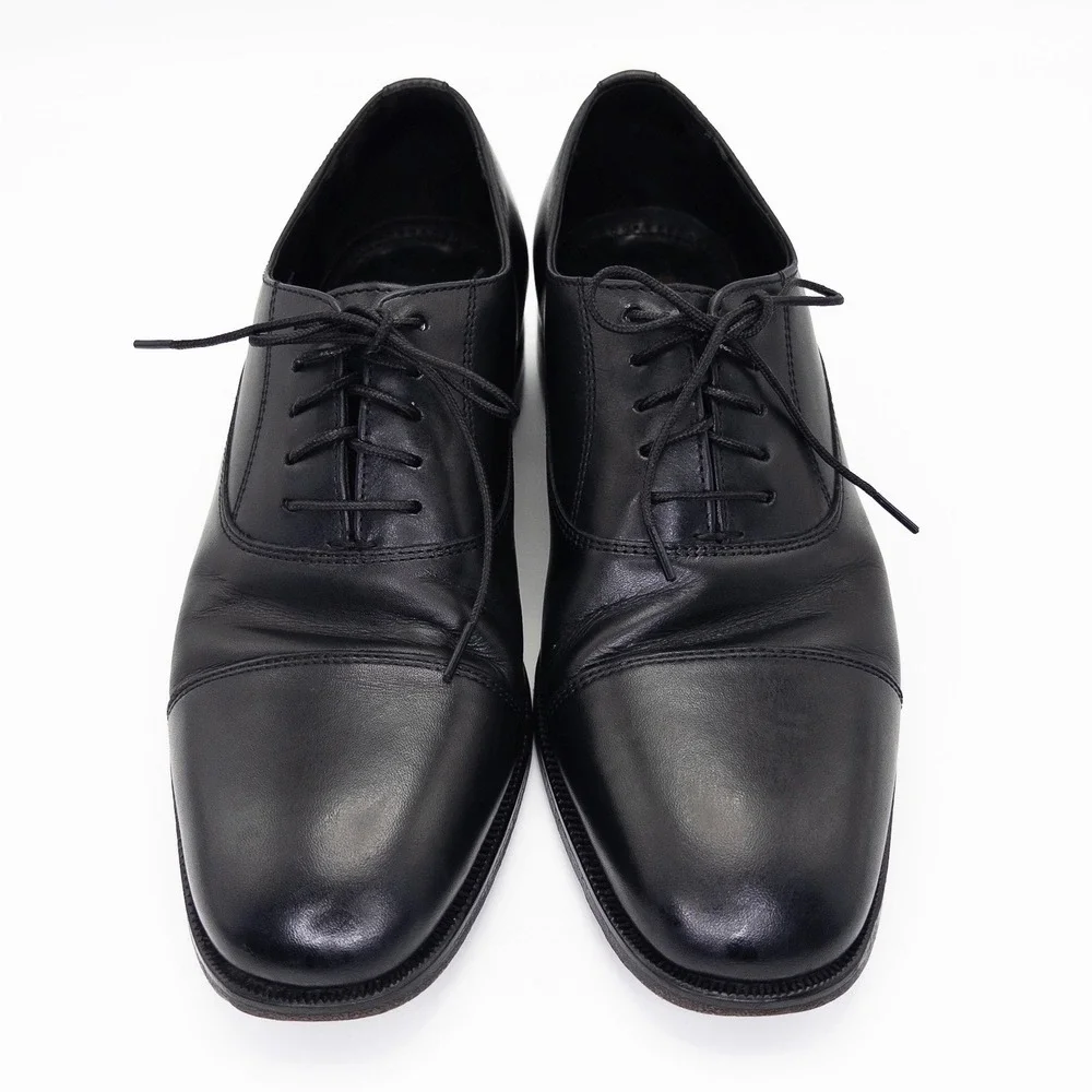 Florsheim Men's Black Leather Cap Toe Oxford Dress Shoes Size 8D Lace Up